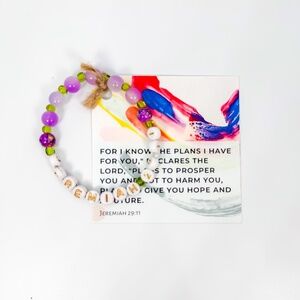 Bible Verse Beaded Bracelet - Handmade - NEW - Jeremiah 29:11